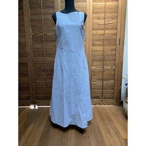 Womans Small Contemporary Mislook Gray Stripe Sleeveless Long Dress Cotton Blend